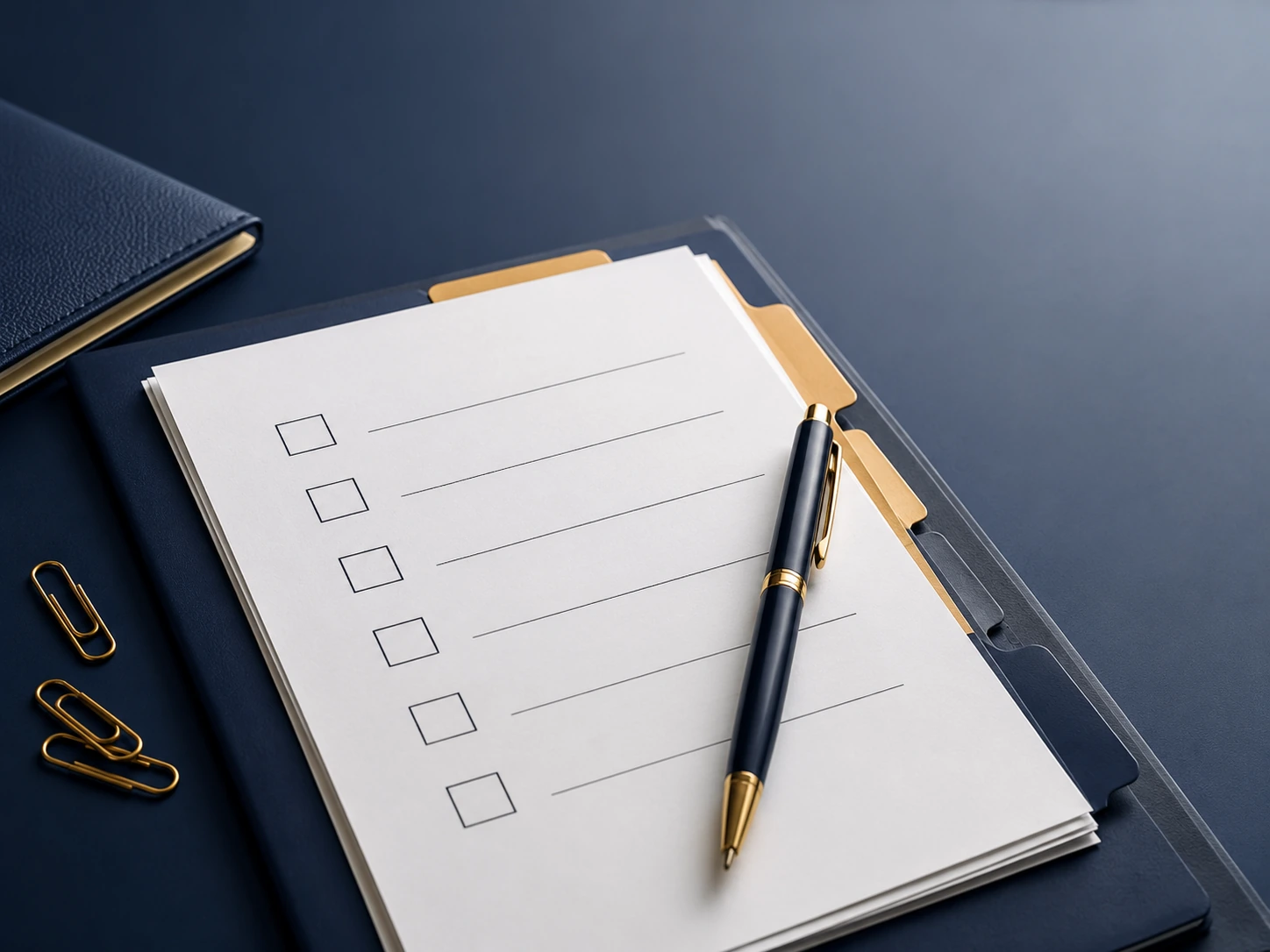 Complete document checklist preparation