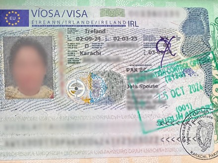 Ireland D Spouse Dependent Visa — Lahore client, VFS Lahore